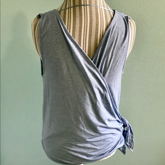 Beautiful GAP Blue Wrap Top Size Medium - Picture 2 of 5